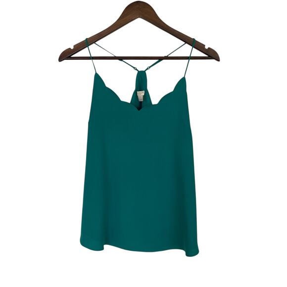 J. Crew Tops - J. Crew Kelly Green Scallop Razor Back Tank - Size 6
